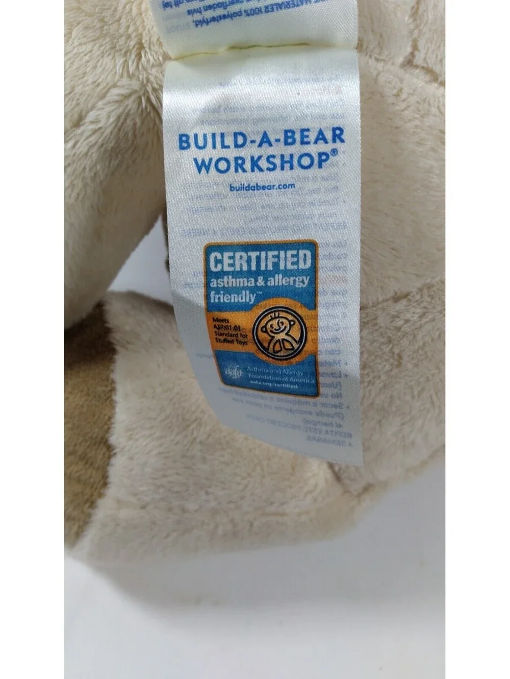 Build a Bear Velvet Hugs Ivory Tan Plush Teddy Asthma Allergy Friendly 022569